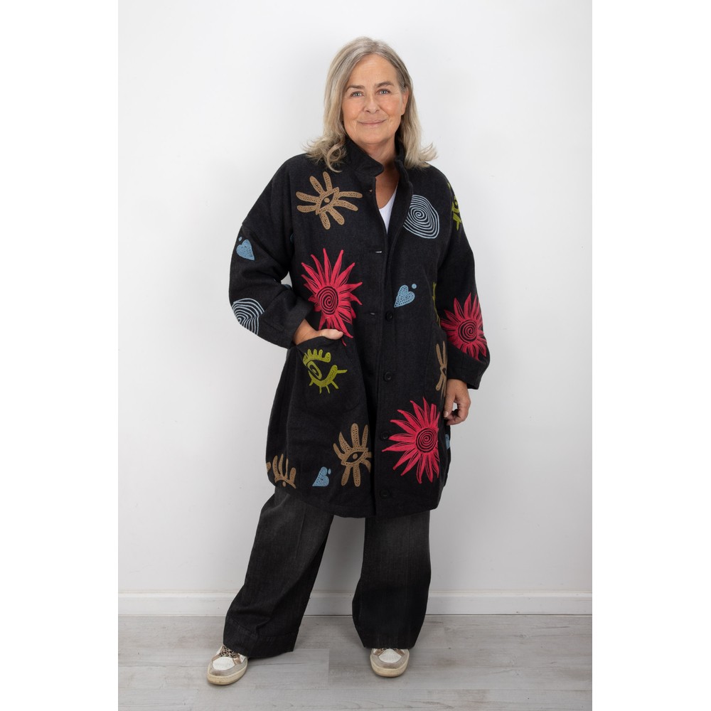 NOEN Embroidered Coat Grey 98