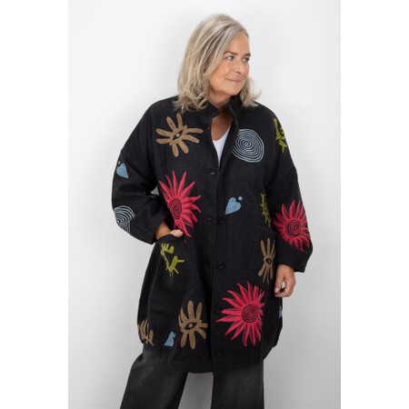 NOEN Embroidered Coat - Grey