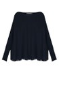 Amazing Woman Navy Dark Fringe Dark Navy Round Neck Knit Jumper  
