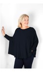 Amazing Woman Navy Dark Fringe Dark Navy Round Neck Knit Jumper  