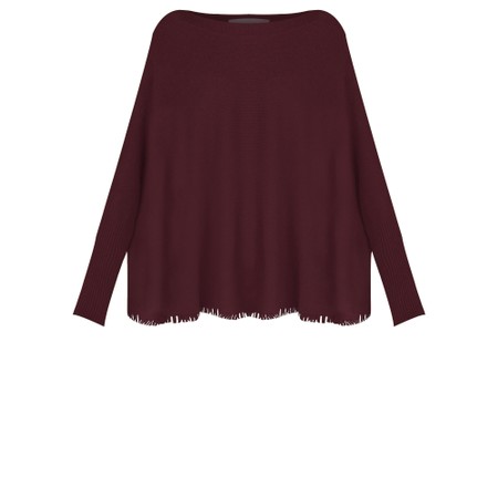 Amazing Woman Fringe Mulberry Purple Round Neck Knit Jumper - Purple