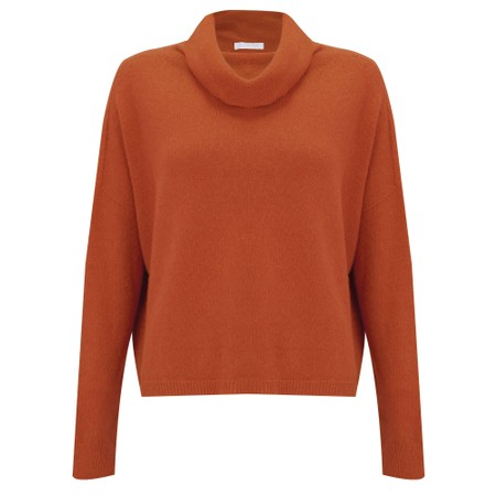 Amazing Woman Jannie Burnt Orange Supersoft Cowl Boxy Knit - Orange
