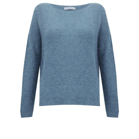 Amazing Woman Jenna Fine Rib Boat Neck Knit - Blue