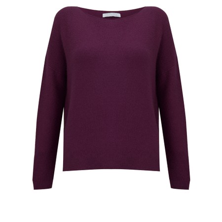 Amazing Woman Jenna Plum Fine Rib Boat Neck Knit - Purple