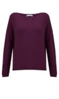 Amazing Woman Plum Jenna Plum Fine Rib Boat Neck Knit  