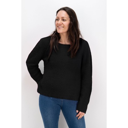 Foil Top Bird Black Jumper - Black