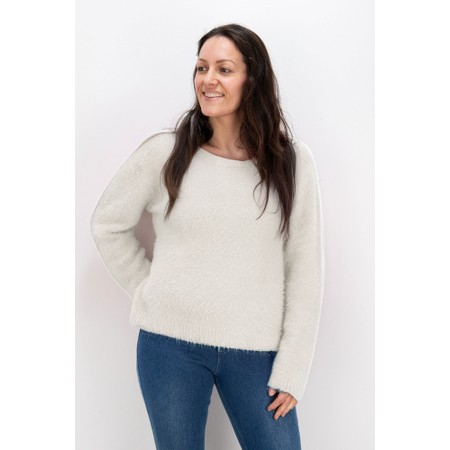 Foil Top Bird Pearl Jumper - Off-White