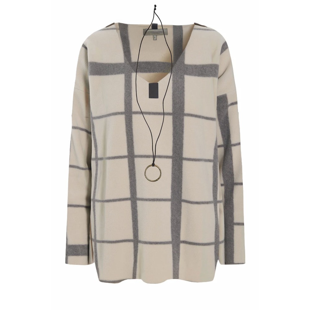 Henriette Steffensen Oversized Clan Print Fleece Blouse with Necklace Clan Print Kit