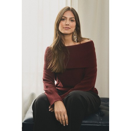 Masai Clothing MaFloraia Tawny Port Cashmere Touch Knit Top - Purple