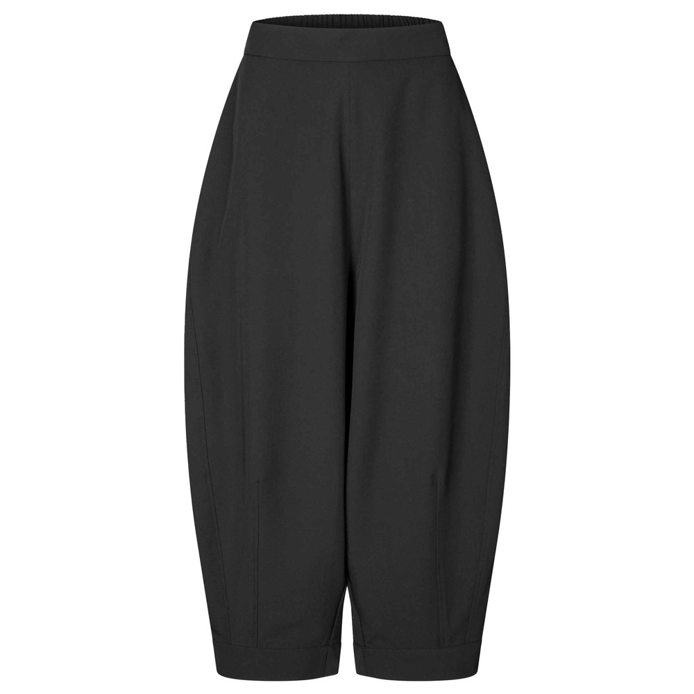 Masai Clothing MaPyrella Black Soft Wide-Leg Cropped Trousers Black 