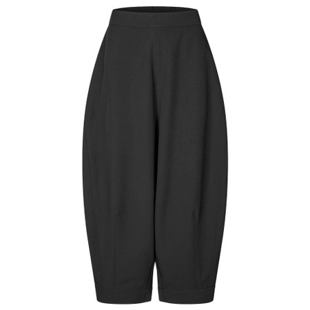 Masai Clothing MaPyrella Black Soft Wide-Leg Cropped Trousers - Black