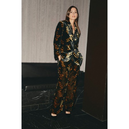 Masai Clothing MaPetrilla Print Velvet Trouser - Grey