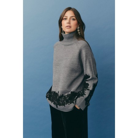 Masai Clothing MaFalivra Lace Knit Top - Grey