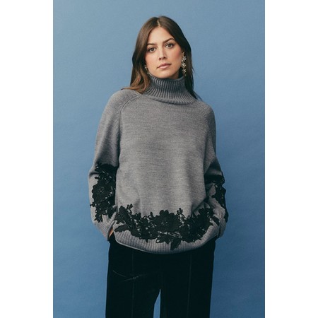 Masai Clothing MaFalivra Lace Knit Top - Grey