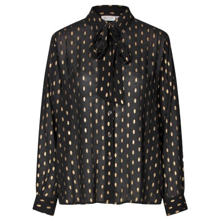 Masai Clothing MaInoria Foil Print Shirt - Black