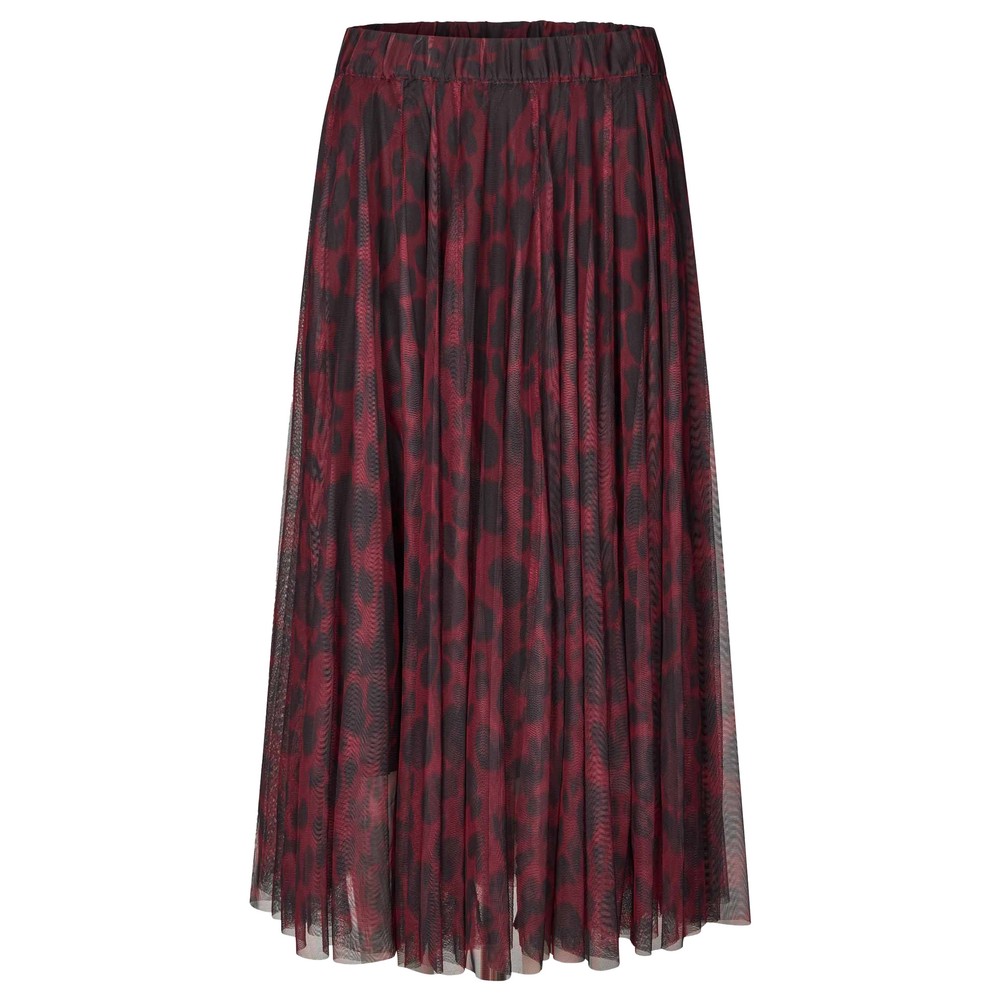 Masai Clothing MaScarlet Print Tulle Skirt Tawny Port