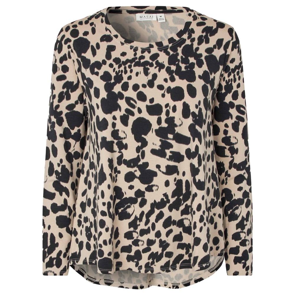Masai Clothing MaBadisna Print Top Oxford Tan