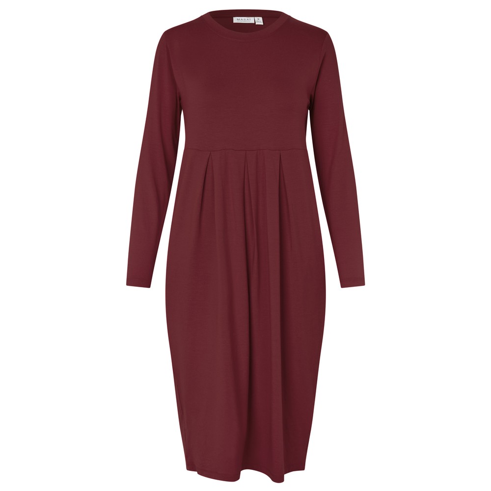 Masai Clothing MaNamo Tawny Port Solid Dress Tawny Port