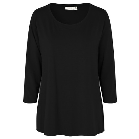 Masai Clothing MaCecille Black Solid Jersey Top - Black