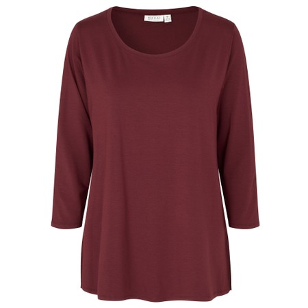 Masai Clothing MaCecille Tawny Port Solid Jersey Top - Purple