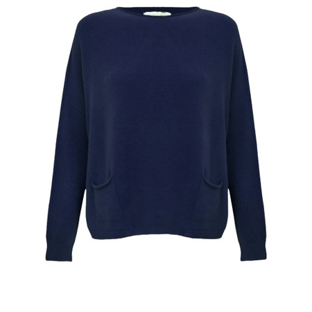 Amazing Woman Jodie French Navy Front Pocket Supersoft Knit Jumper - Blue