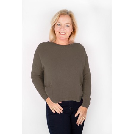Amazing Woman Jodie Front Pocket Supersoft Knit Jumper - Grey