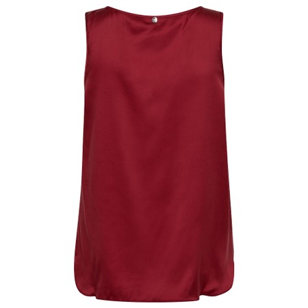 Mos Mosh Astrid Round Neck Silk Tank Top - Red