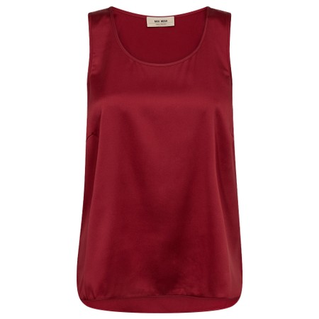 Mos Mosh Astrid Round Neck Silk Tank Top - Red