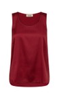 Mos Mosh 269 Rhythmic Red Astrid Round Neck Silk Tank Top  
