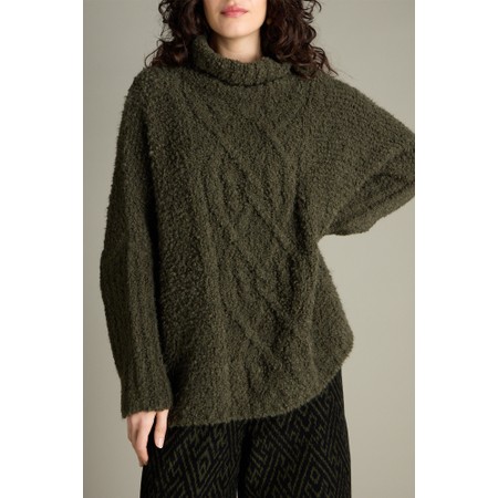 Sahara Boucle Cable Knit Jumper - Green