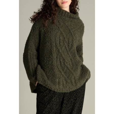 Sahara Boucle Cable Knit Jumper - Green