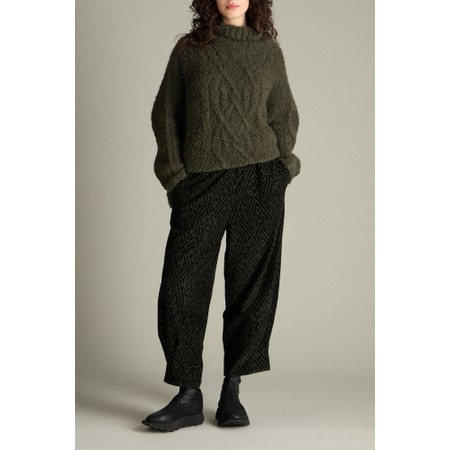 Sahara Omate Textured Cord Bubble Trouser - Black