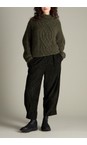 Sahara Black / Khaki Omate Textured Cord Bubble Trouser  