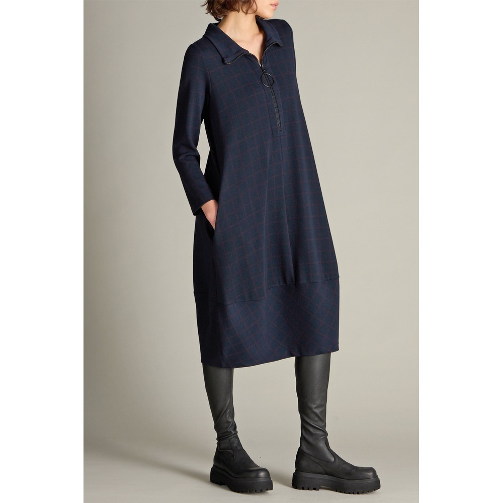 Sahara Small Broken Check Zip Bubble Dress Night / Plum
