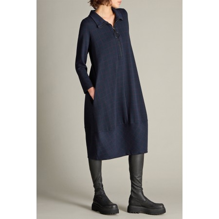 Sahara Small Broken Check Zip Bubble Dress - Blue