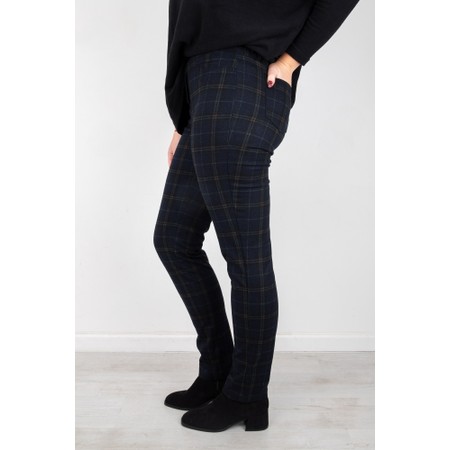 Robell Bella Check Trouser - Blue