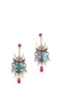 Bill Skinner Gold Bejewelled Beetle Drop Earring  