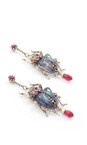 Bill Skinner Gold Bejewelled Beetle Drop Earring  