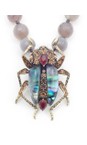 Bill Skinner Gold Bejewelled Beetle Statement Necklace  