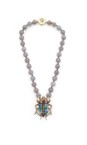 Bill Skinner Gold Bejewelled Beetle Statement Necklace  