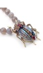 Bill Skinner Gold Bejewelled Beetle Statement Necklace  