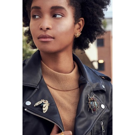 Bill Skinner Moth Tahition Pearl Brooch - Black
