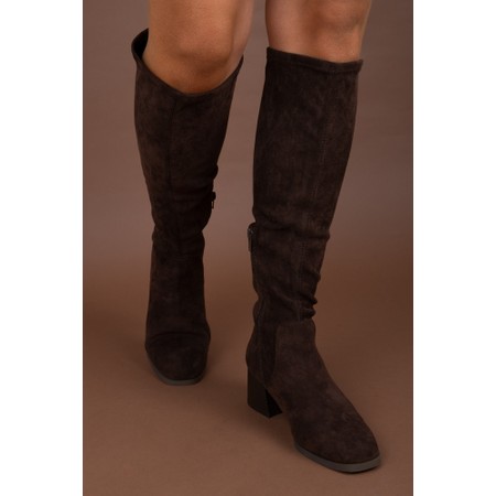 ELLA Madeleine Brown Knee High Stretch Boot - Brown