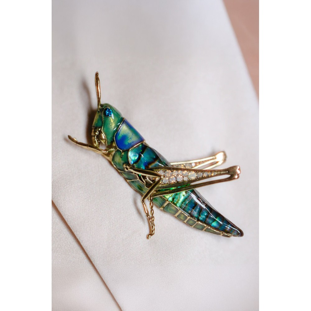 Bill Skinner Grasshopper Brooch Gold