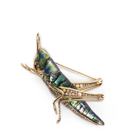 Bill Skinner Grasshopper Brooch - Gold