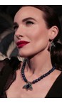 Bill Skinner Lapis / Gold Vintage Moth Statement Necklace  