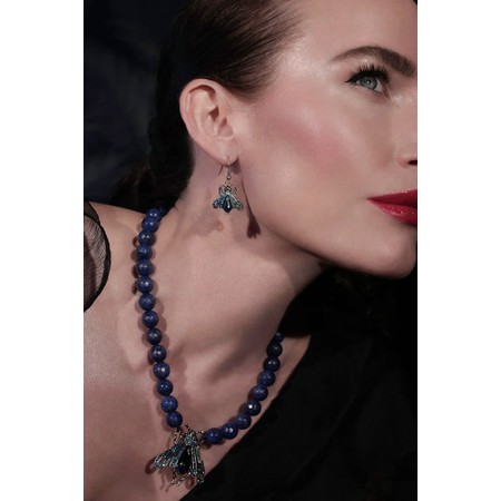 Bill Skinner Vintage Moth Statement Necklace - Blue