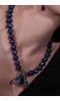 Bill Skinner Lapis / Gold Vintage Moth Statement Necklace  