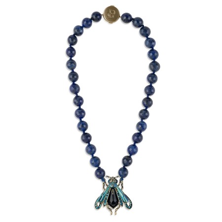 Bill Skinner Vintage Moth Statement Necklace - Blue