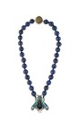 Bill Skinner Lapis / Gold Vintage Moth Statement Necklace  